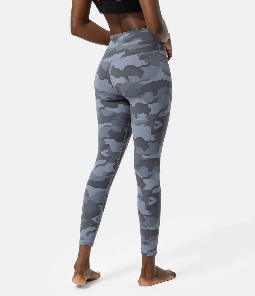 High Waisted Camo Waistband Pocket Leggings