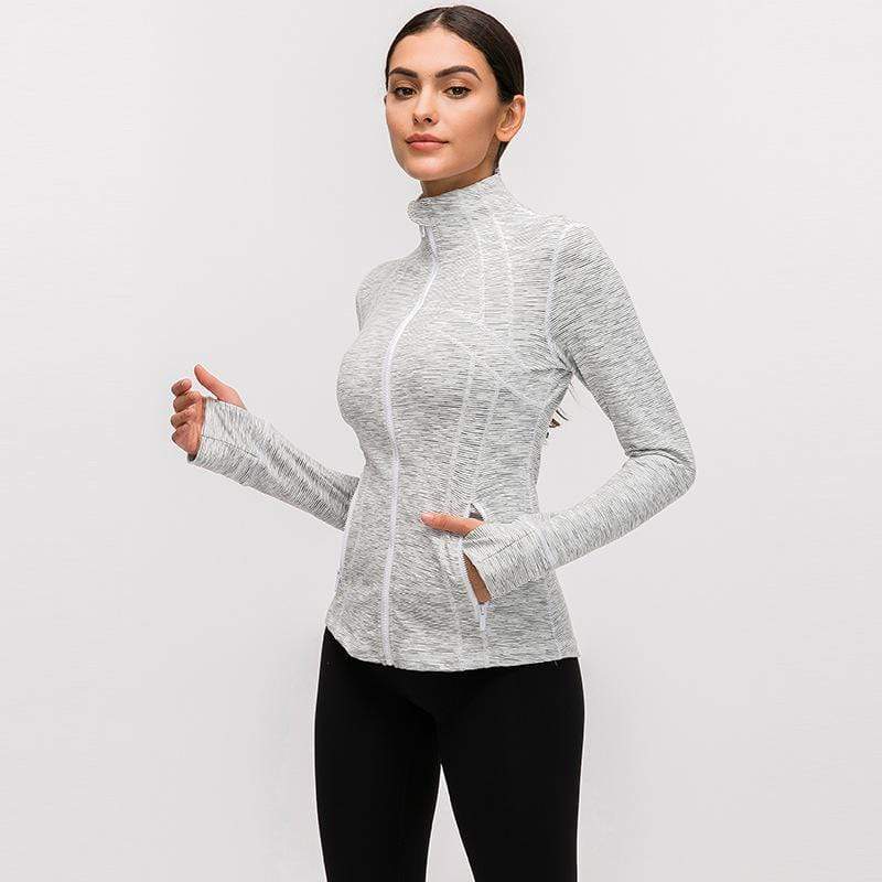Elastic Zipper Running Long Sleeve Yoga Jacket