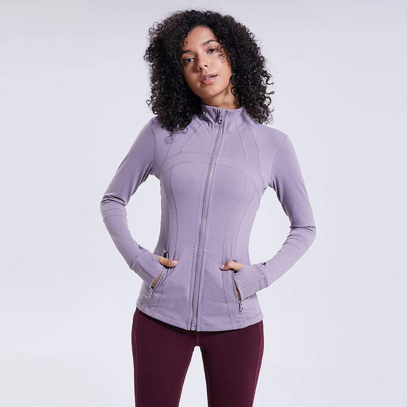Elastic Zipper Running Long Sleeve Yoga Jacket