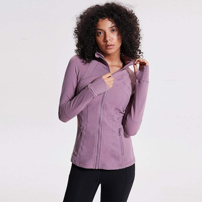 Elastic Zipper Running Long Sleeve Yoga Jacket