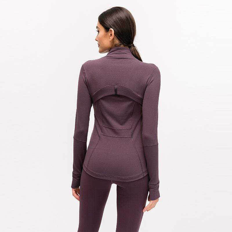 Elastic Zipper Running Long Sleeve Yoga Jacket