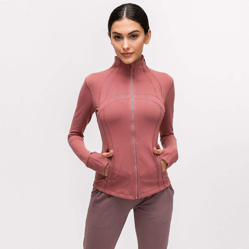 Elastic Zipper Running Long Sleeve Yoga Jacket