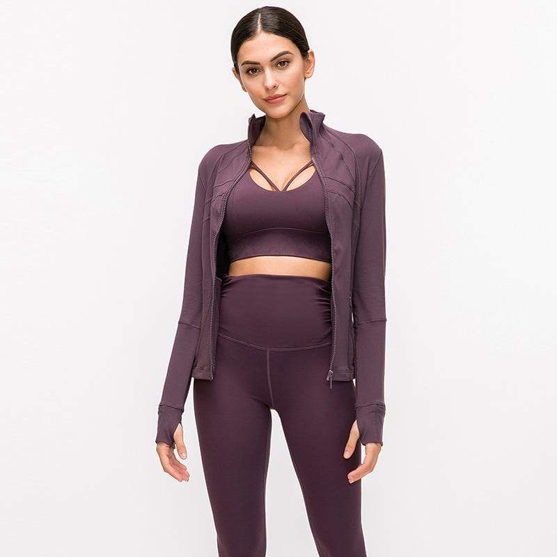 Elastic Zipper Running Long Sleeve Yoga Jacket