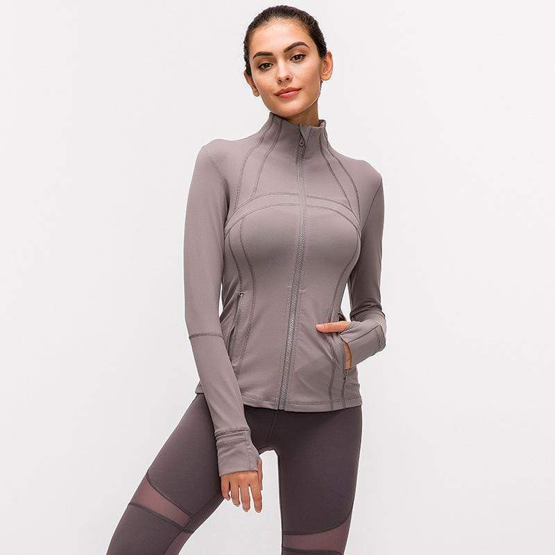 Elastic Zipper Running Long Sleeve Yoga Jacket
