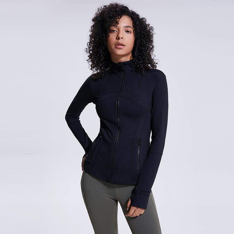 Elastic Zipper Running Long Sleeve Yoga Jacket