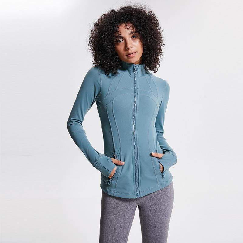 Elastic Zipper Running Long Sleeve Yoga Jacket