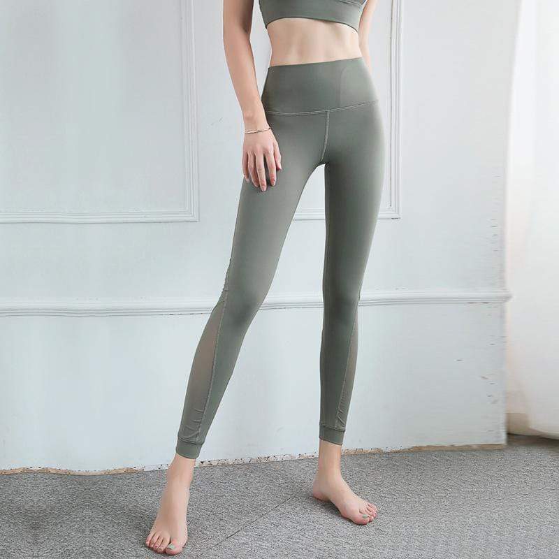 Mesh Stitching High Waist Peach Hip Yoga Pants