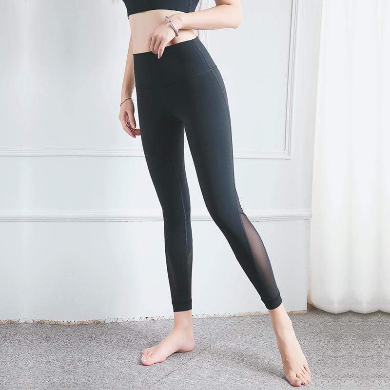 Mesh Stitching High Waist Peach Hip Yoga Pants