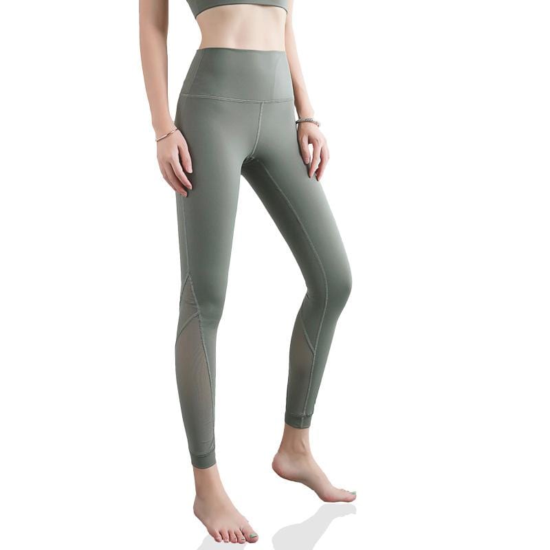 Mesh Stitching High Waist Peach Hip Yoga Pants