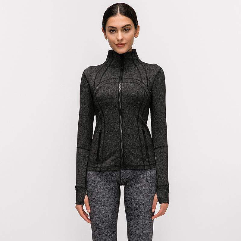 Elastic Zipper Running Long Sleeve Yoga Jacket