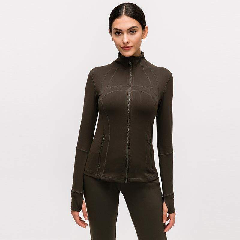 Elastic Zipper Running Long Sleeve Yoga Jacket