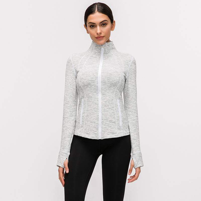Elastic Zipper Running Long Sleeve Yoga Jacket