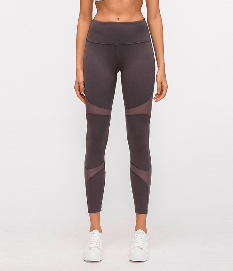 Bloom High Waisted Mesh Stripe Patchwork Leggings