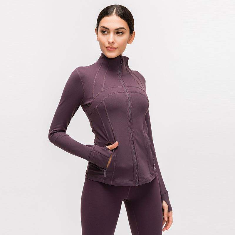 Elastic Zipper Running Long Sleeve Yoga Jacket