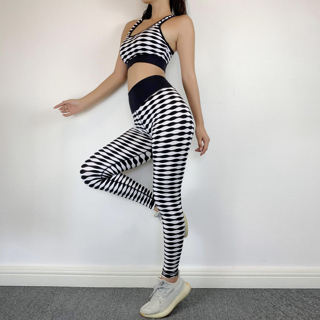 Color Matching Jacquard Quick Drying Yoga Suit