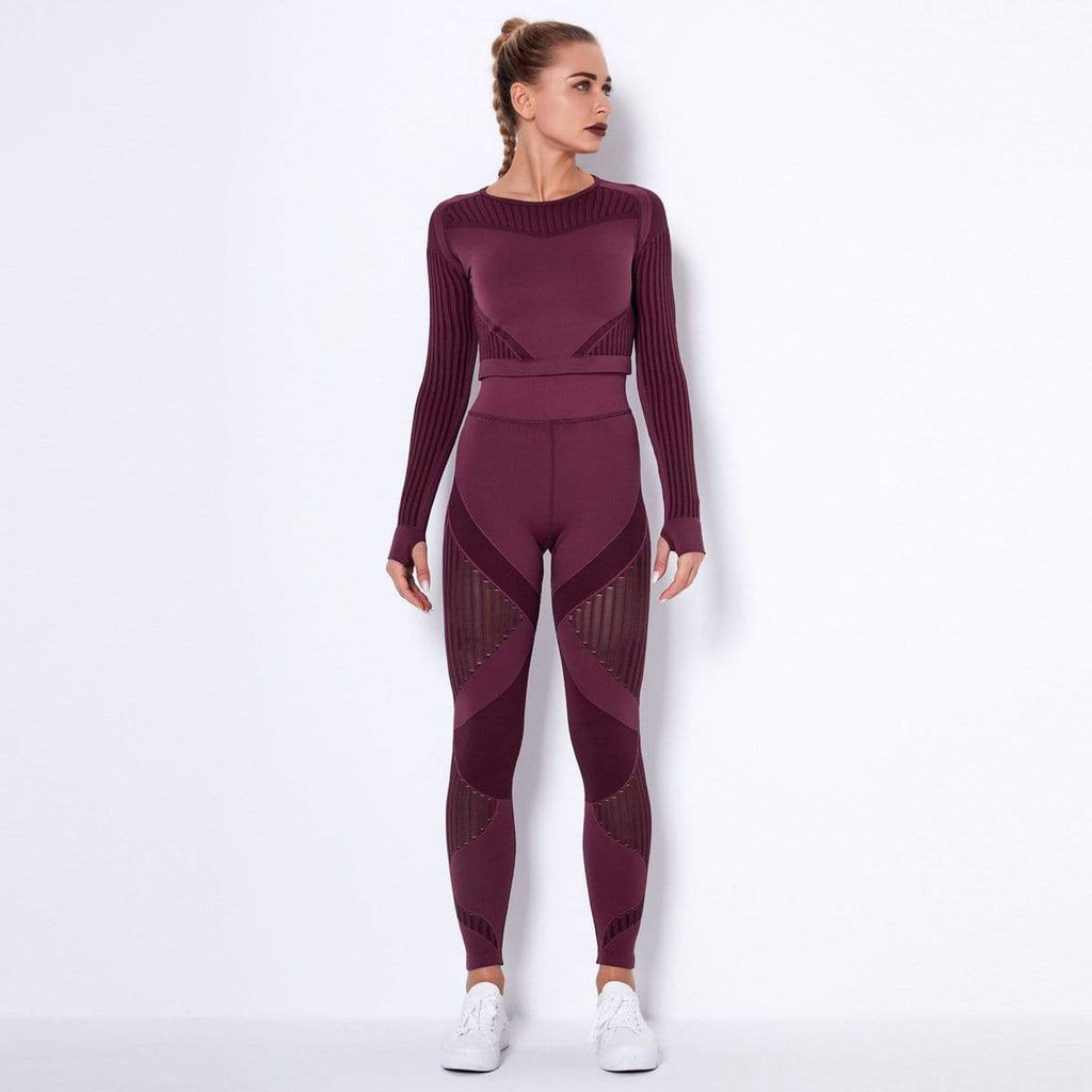 High Waisted Hollow Training Sports Suit