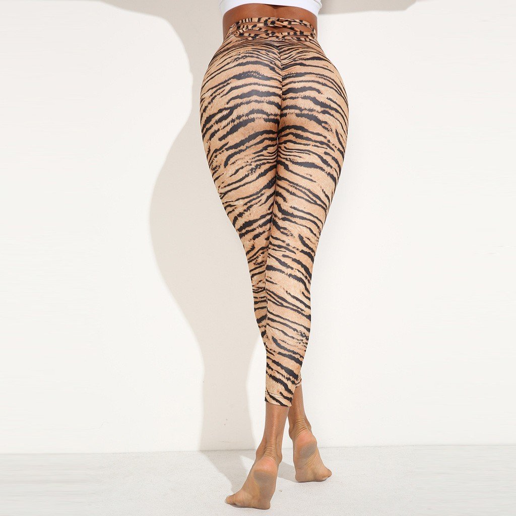 Leopard Print Cross Leggings