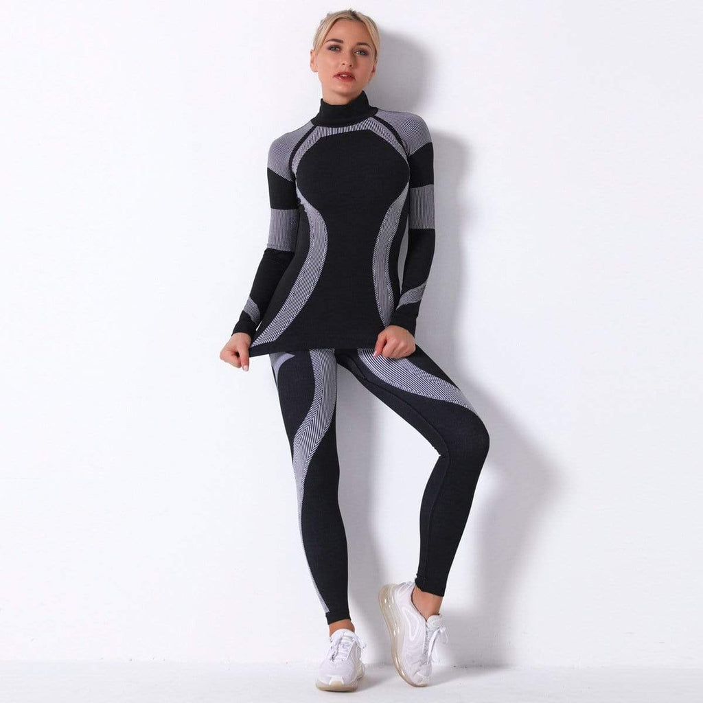 Knitted Long Sleeve Yoga Suit