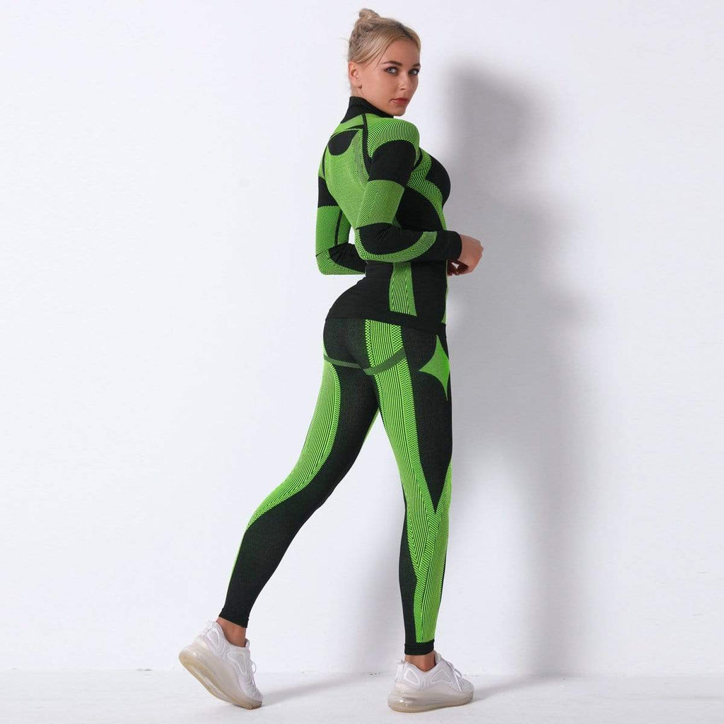 Knitted Long Sleeve Yoga Suit