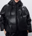 Heavy Leather Cotton Padded Jacket