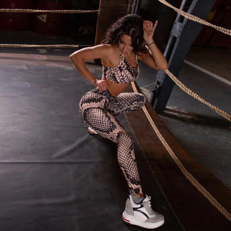 Printed Sexy Shockproof Yoga Suit