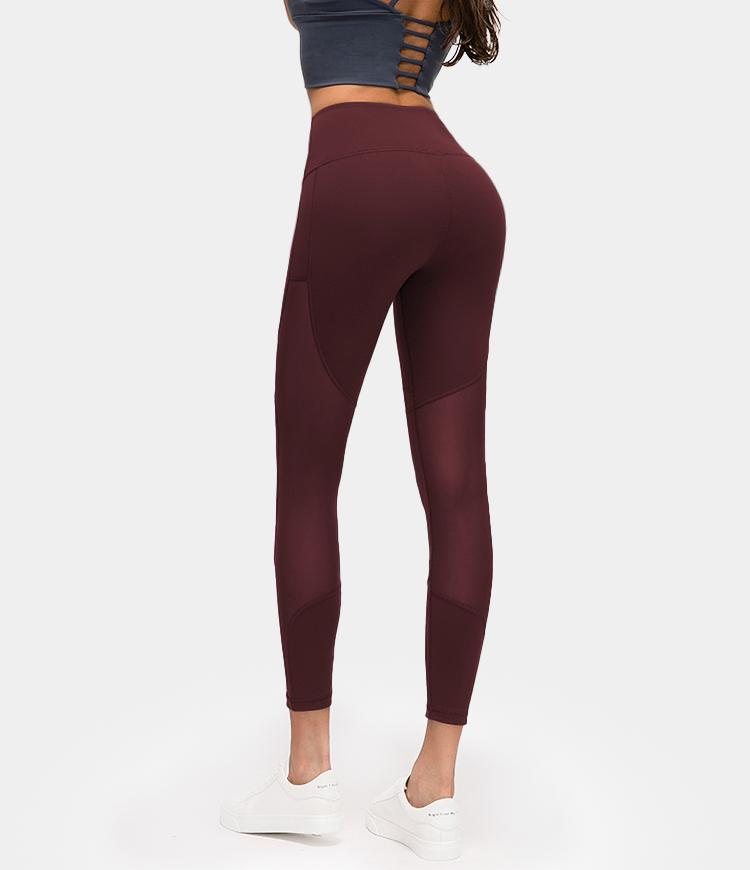 Bloom High Waisted Mesh Stripe Patchwork Leggings