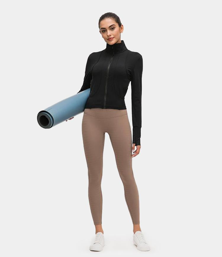 Zipper Long Sleeve Sports Top