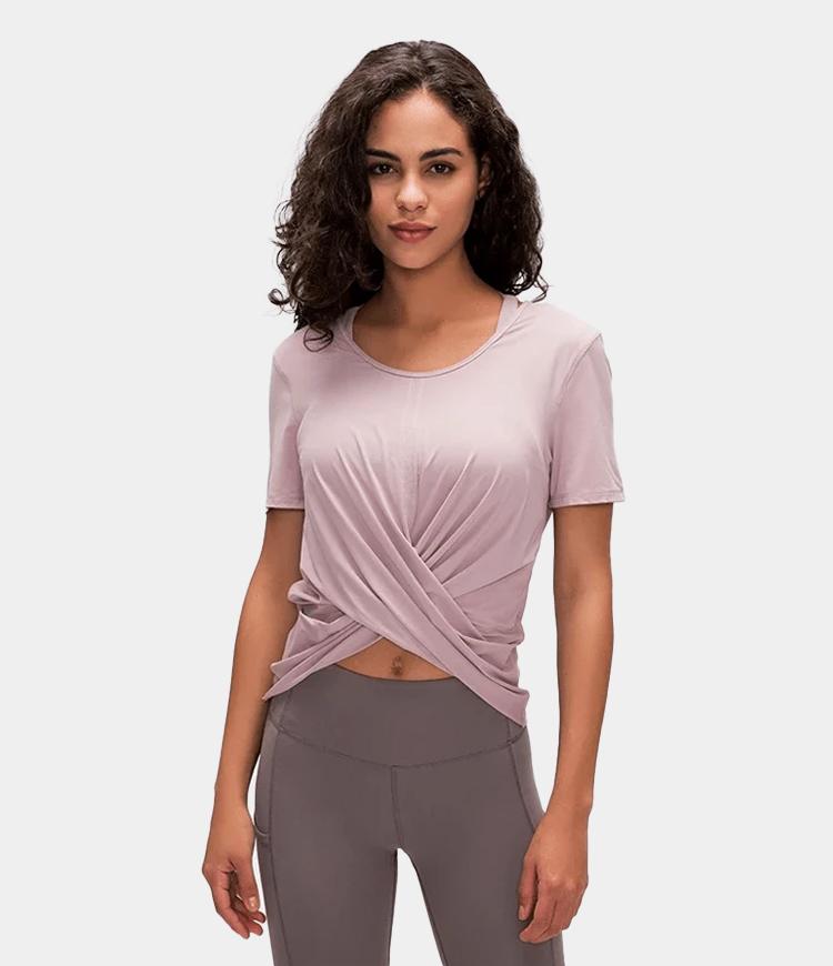 Twist Turn Front Short Sleeve Top