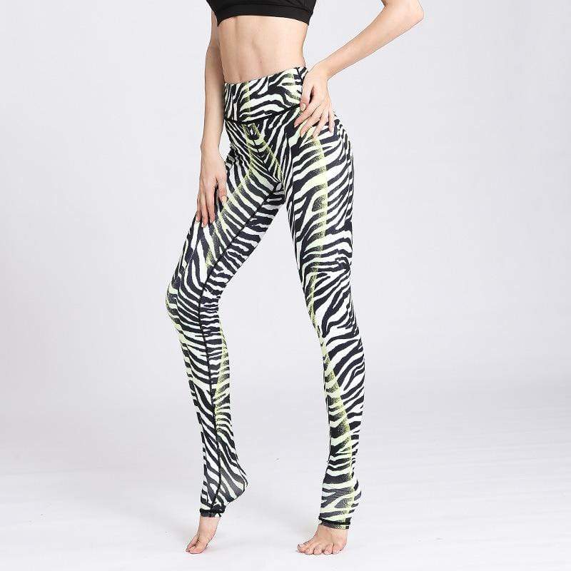 European American Leopard Print Step Foot Yoga Pants