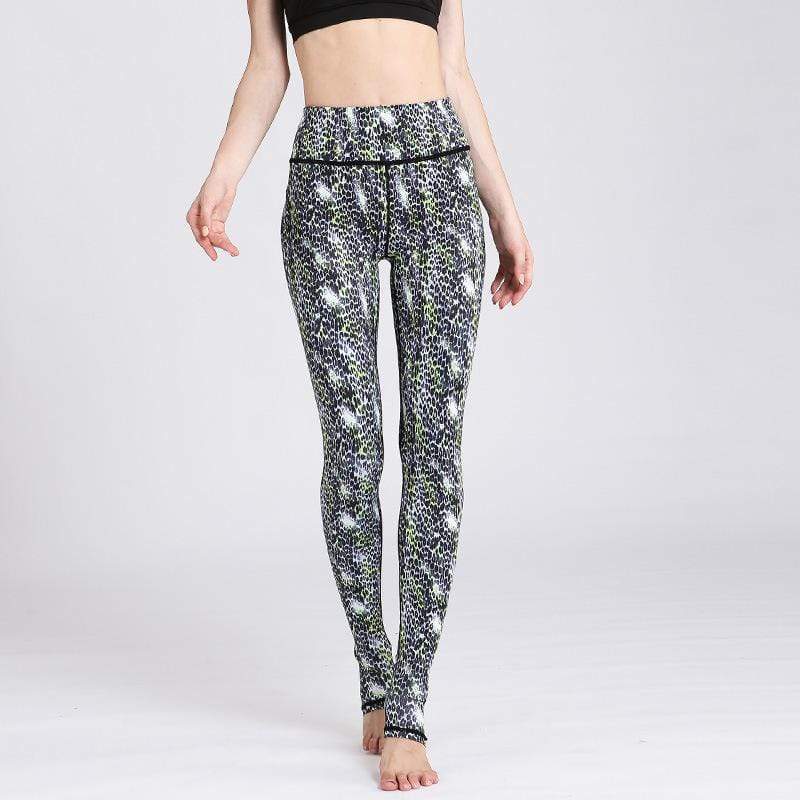 European American Leopard Print Step Foot Yoga Pants