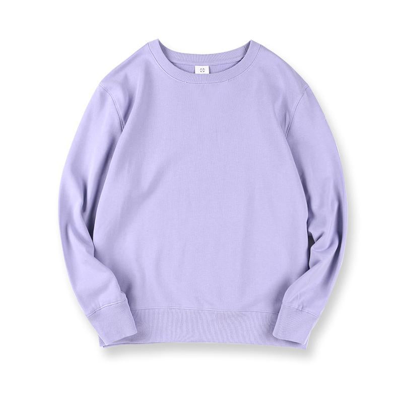 Round Neck Solid Color Sweatshirt