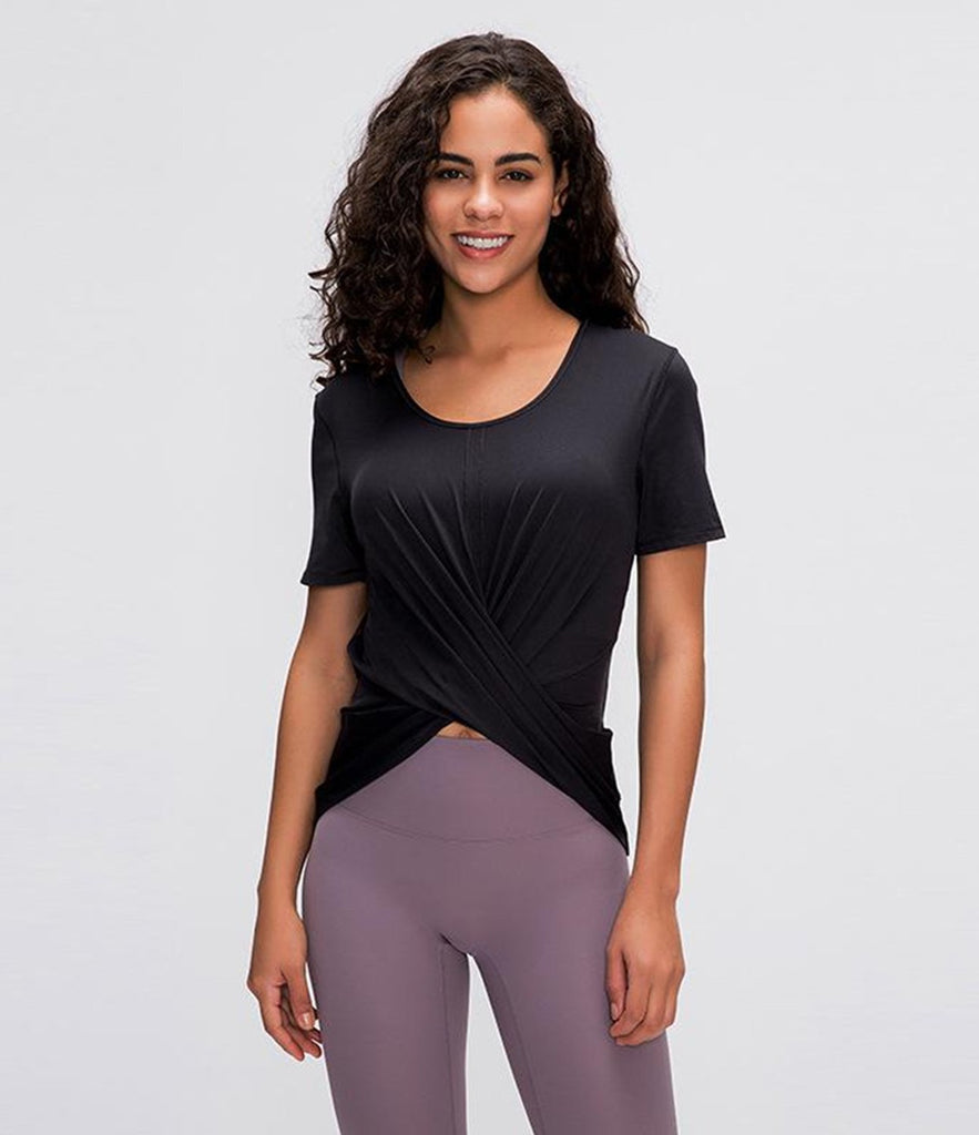 Twist Turn Front Short Sleeve Top
