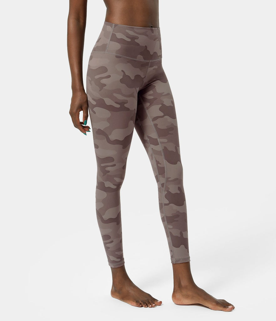 High Waisted Camo Waistband Pocket Leggings