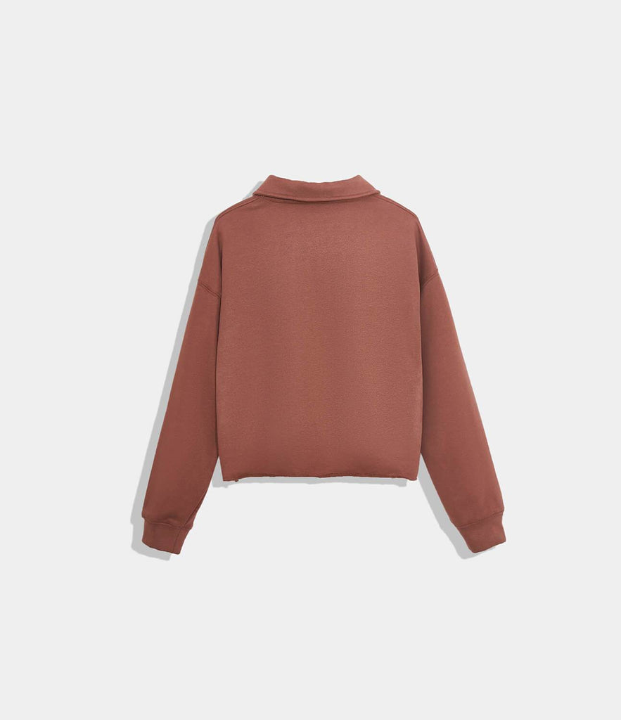 Solid Color Polo Sweatshirt
