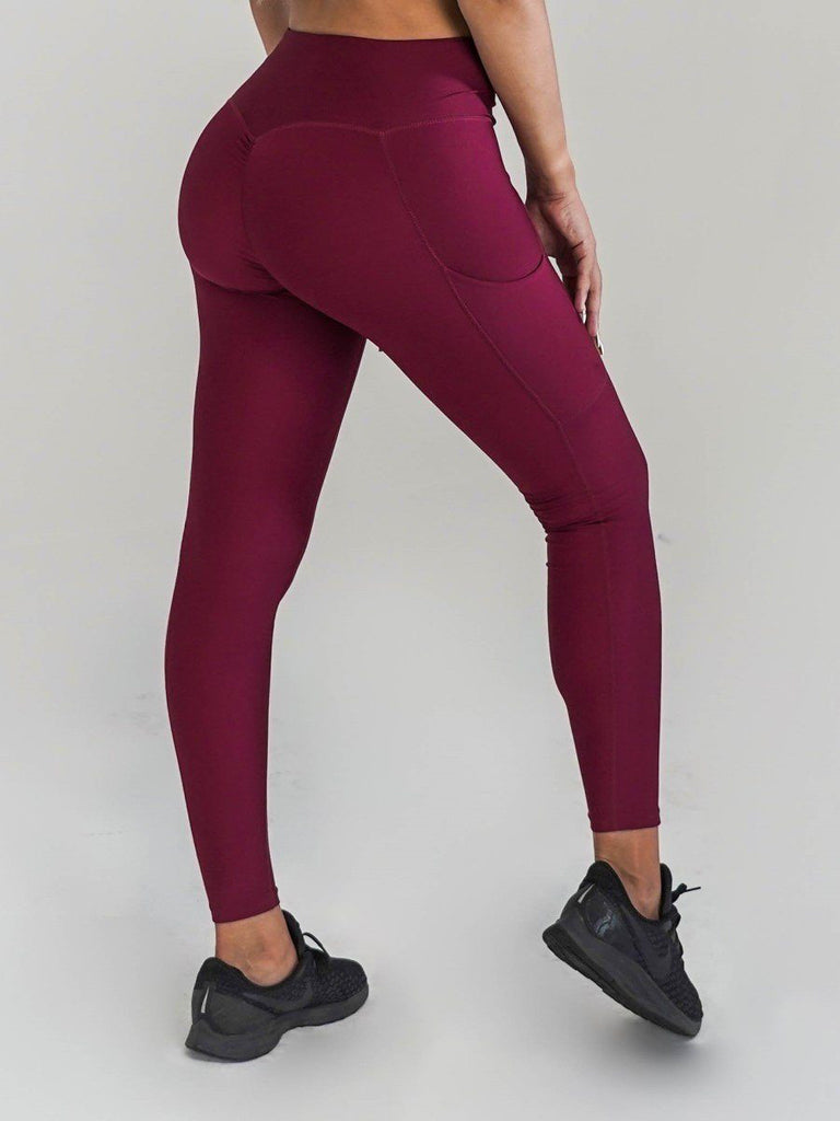 Gymonster Pocket Leggings CRANBERRY