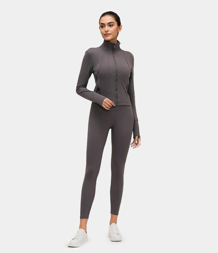 Zipper Long Sleeve Sports Top