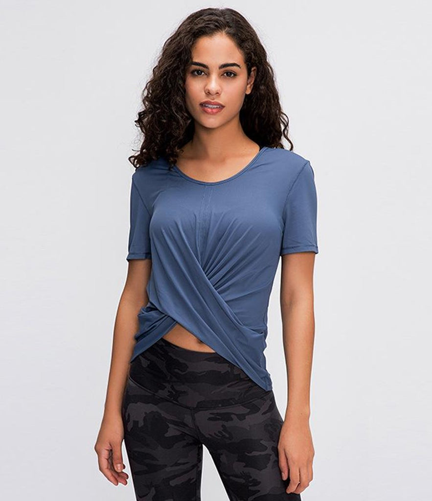 Twist Turn Front Short Sleeve Top
