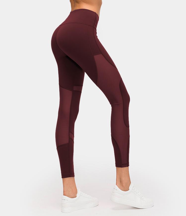 Bloom High Waisted Mesh Stripe Patchwork Leggings