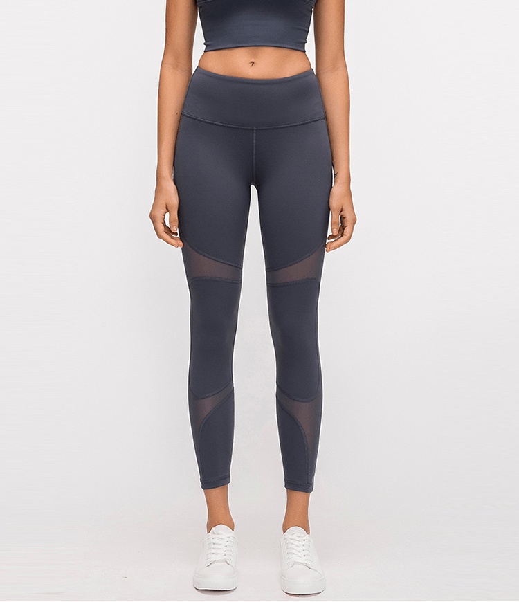 Bloom High Waisted Mesh Stripe Patchwork Leggings