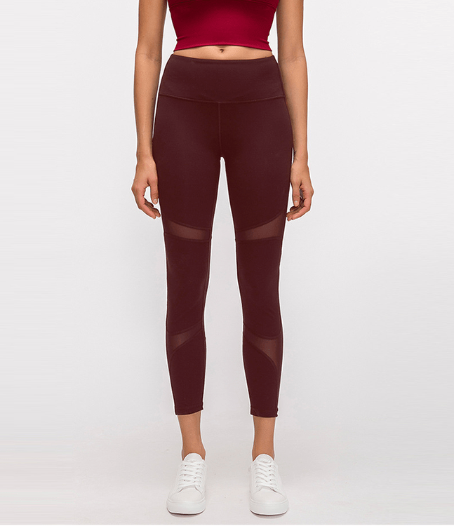 Bloom High Waisted Mesh Stripe Patchwork Leggings