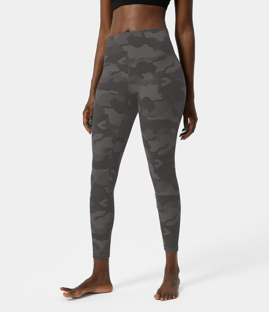 High Waisted Camo Waistband Pocket Leggings