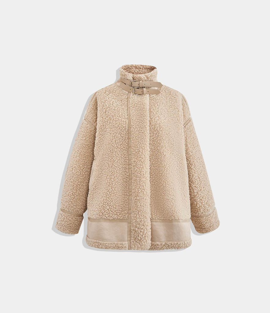 Zip Front Oversized Sherpa Coat