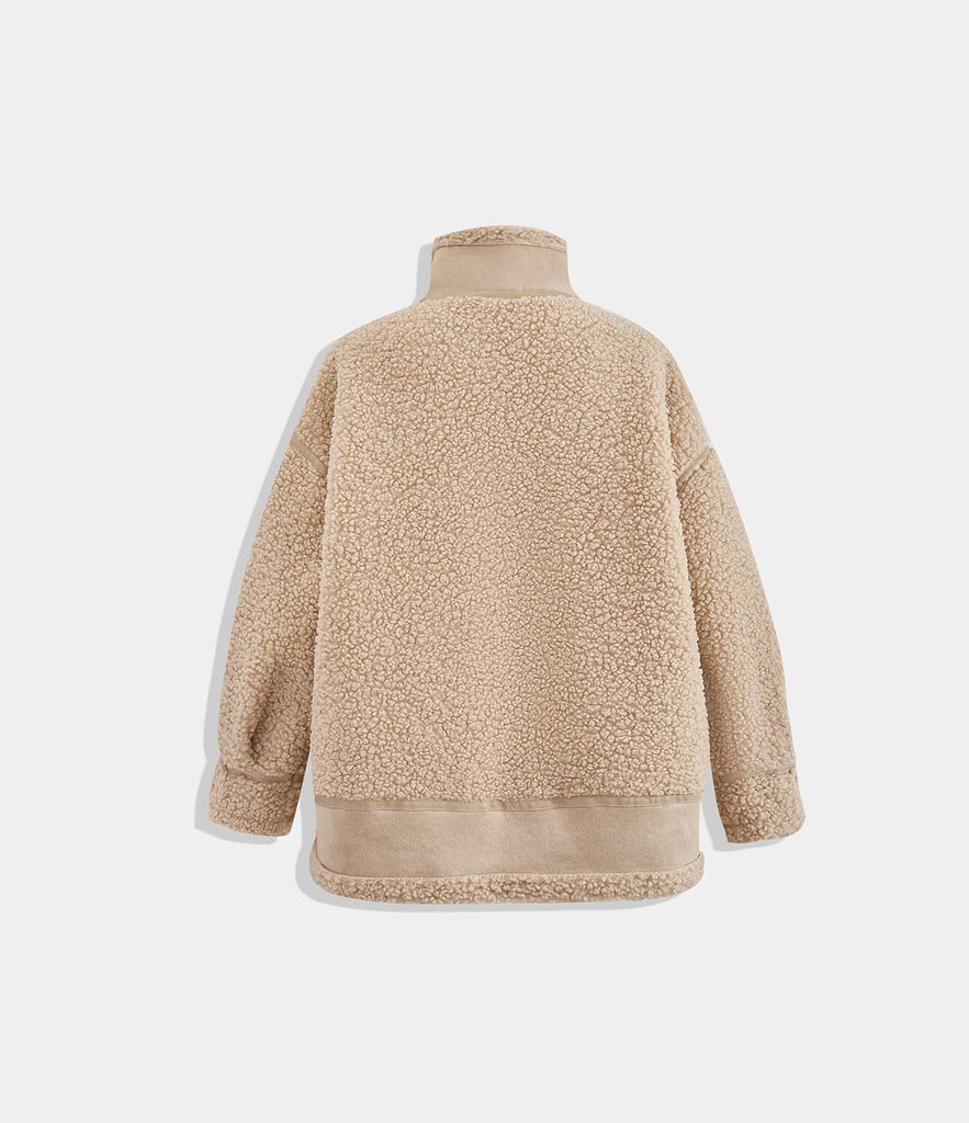 Zip Front Oversized Sherpa Coat