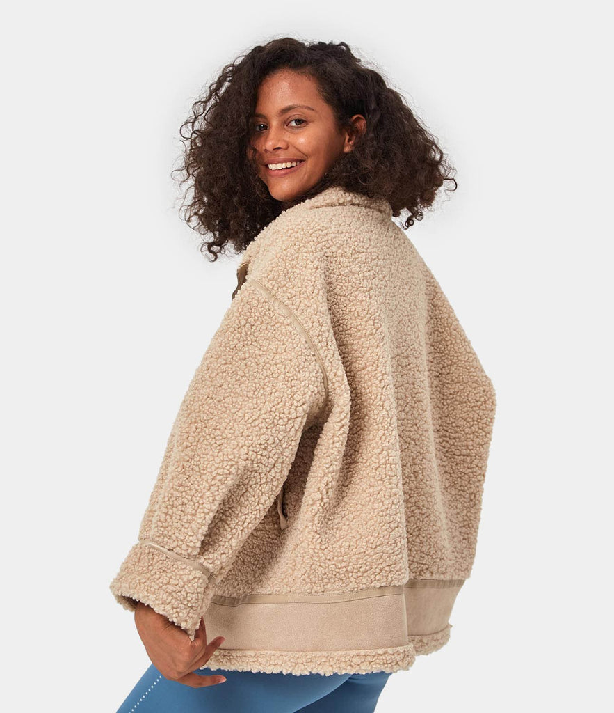 Zip Front Oversized Sherpa Coat