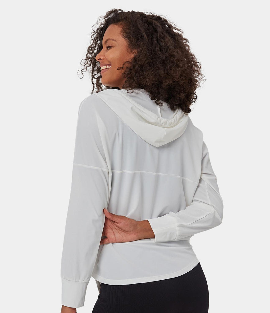 Zip Front Hooded Sports Top