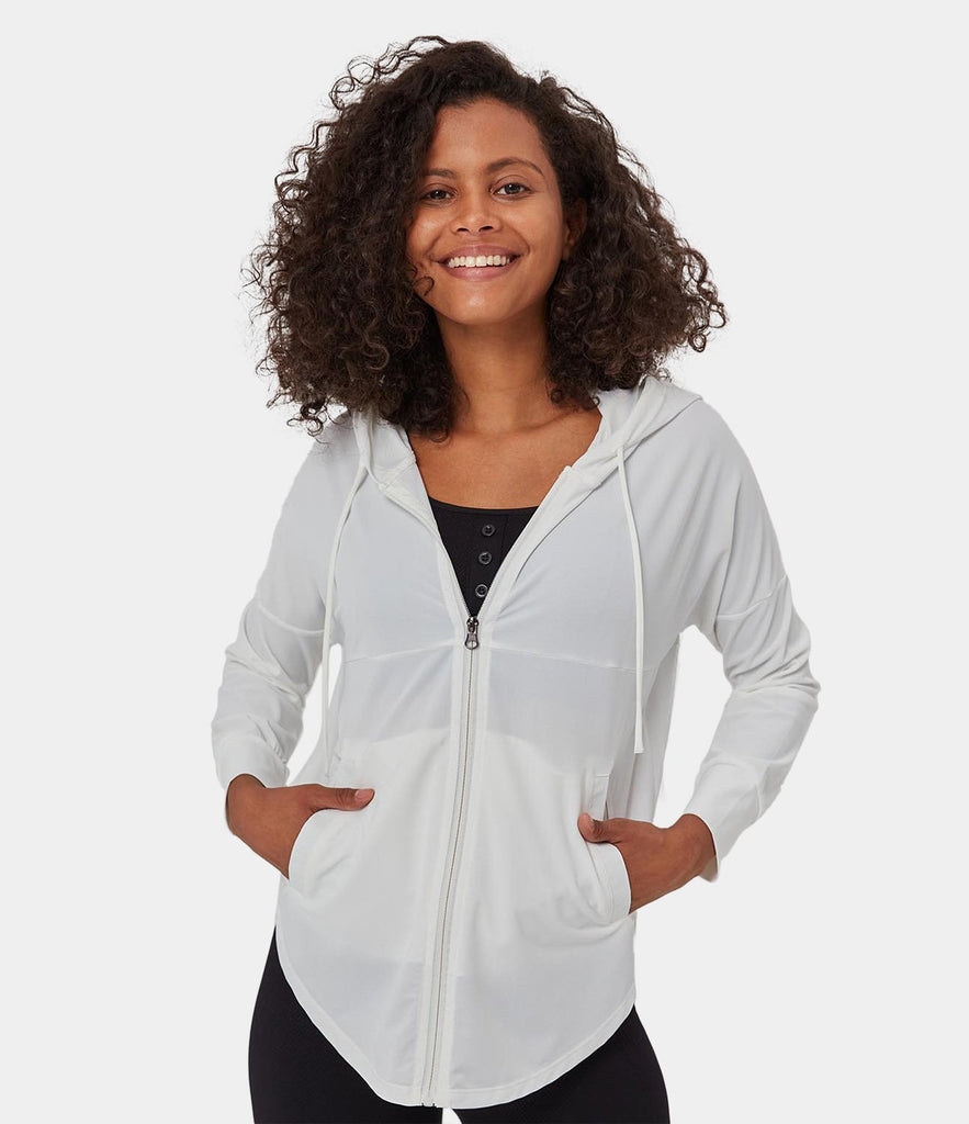 Zip Front Hooded Sports Top